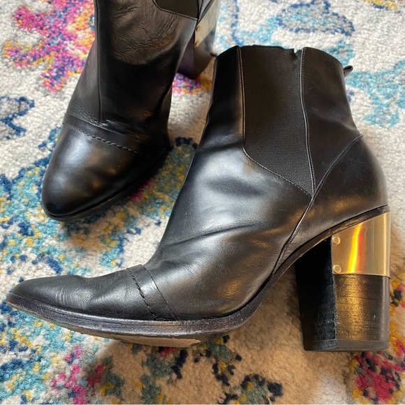 Rachel Zoe Gold Plated Ankle Boots - Picture 6 of 6